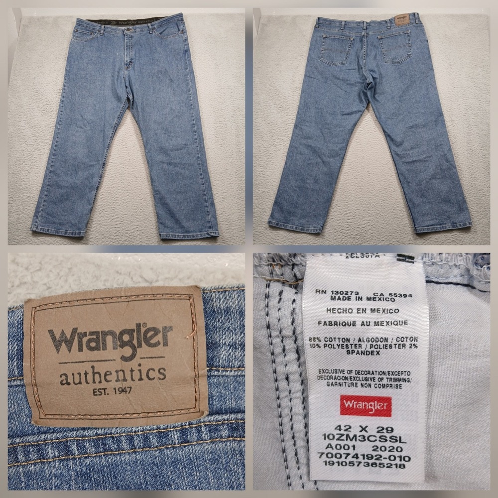 Wrangler Authentics Men's‎ Jeans 42x29 Stretch Denim Made in Mexico